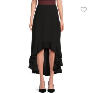 New Area Stars from Saks off 5th black high low Kelli Ruffle skirt size large